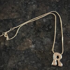 Anthropologie Serefina Gold Tone Initial Pendant Necklace R